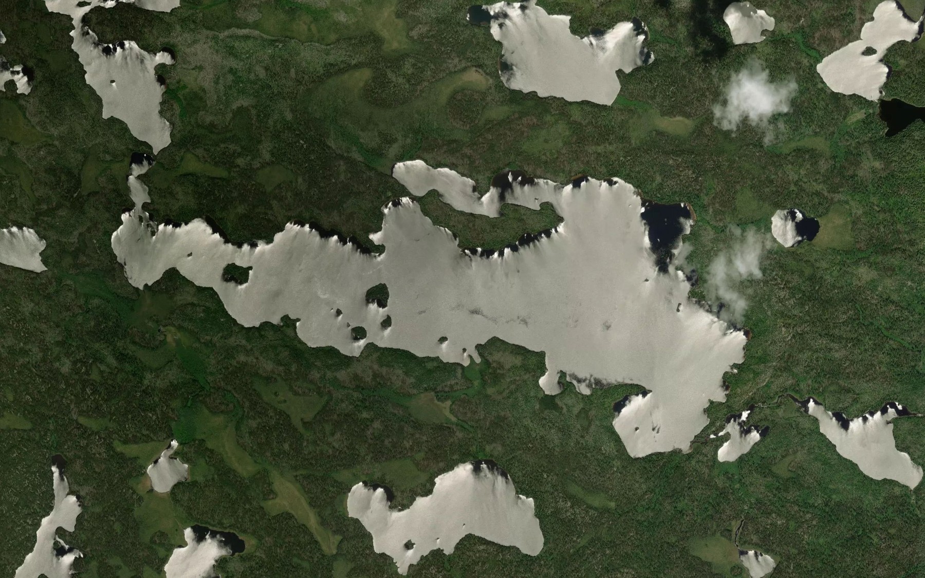 Satellite map of the Valhalla Lake