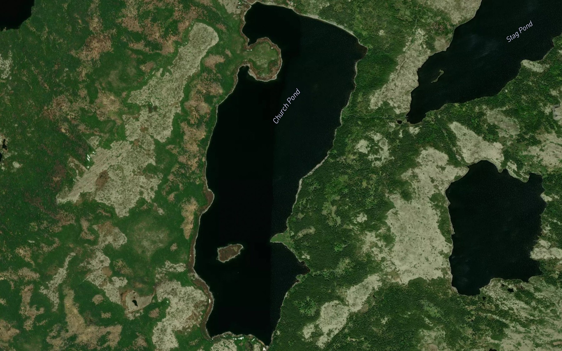 Satellite map of the Church Pond