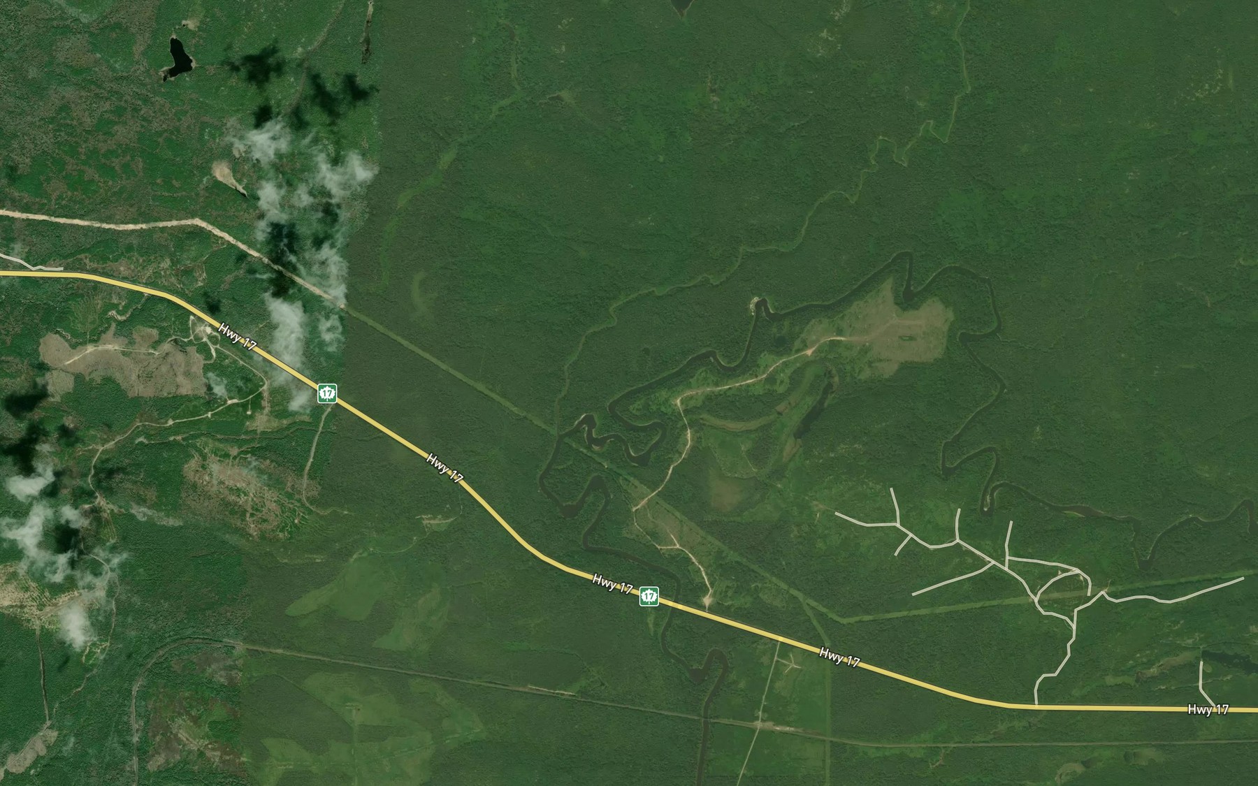 Satellite map of the Swede Creek