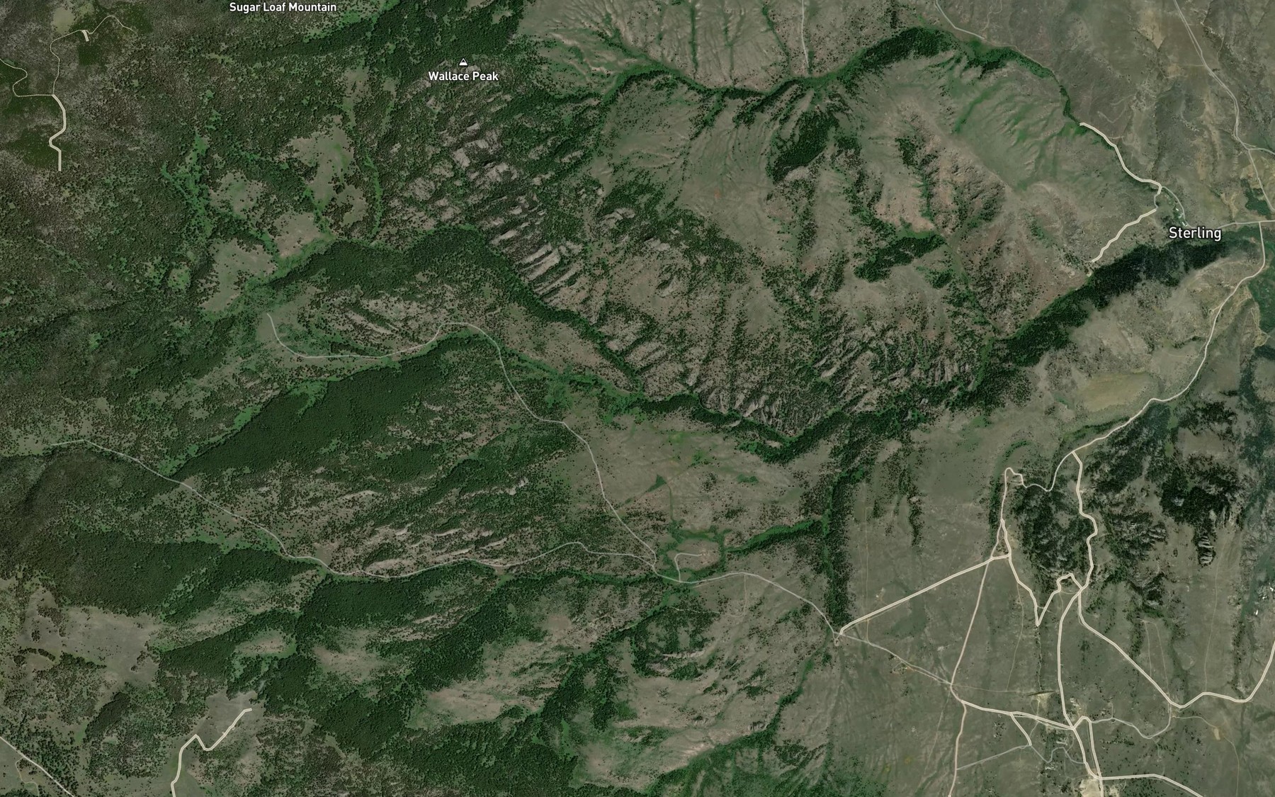 Satellite map of the Middle Fork Hot Springs Creek