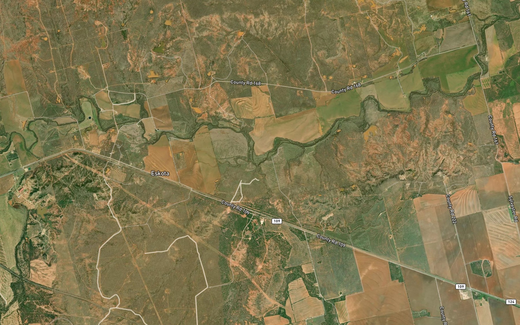 Satellite map of the Stink Creek