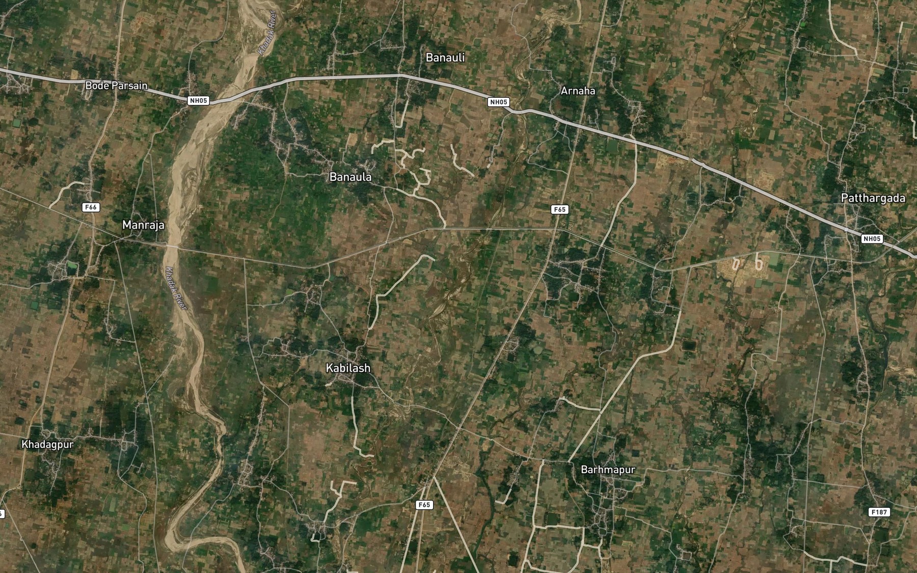 Satellite map of the Lakeshwar Nadi