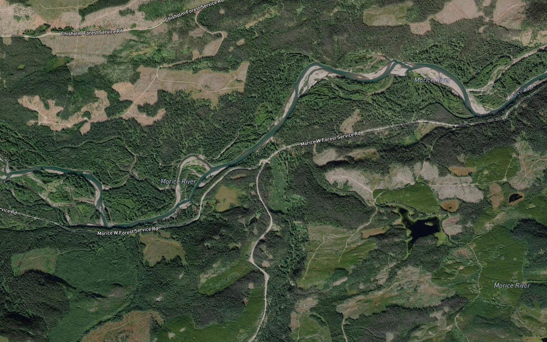 Satellite map of the Lamprey Creek