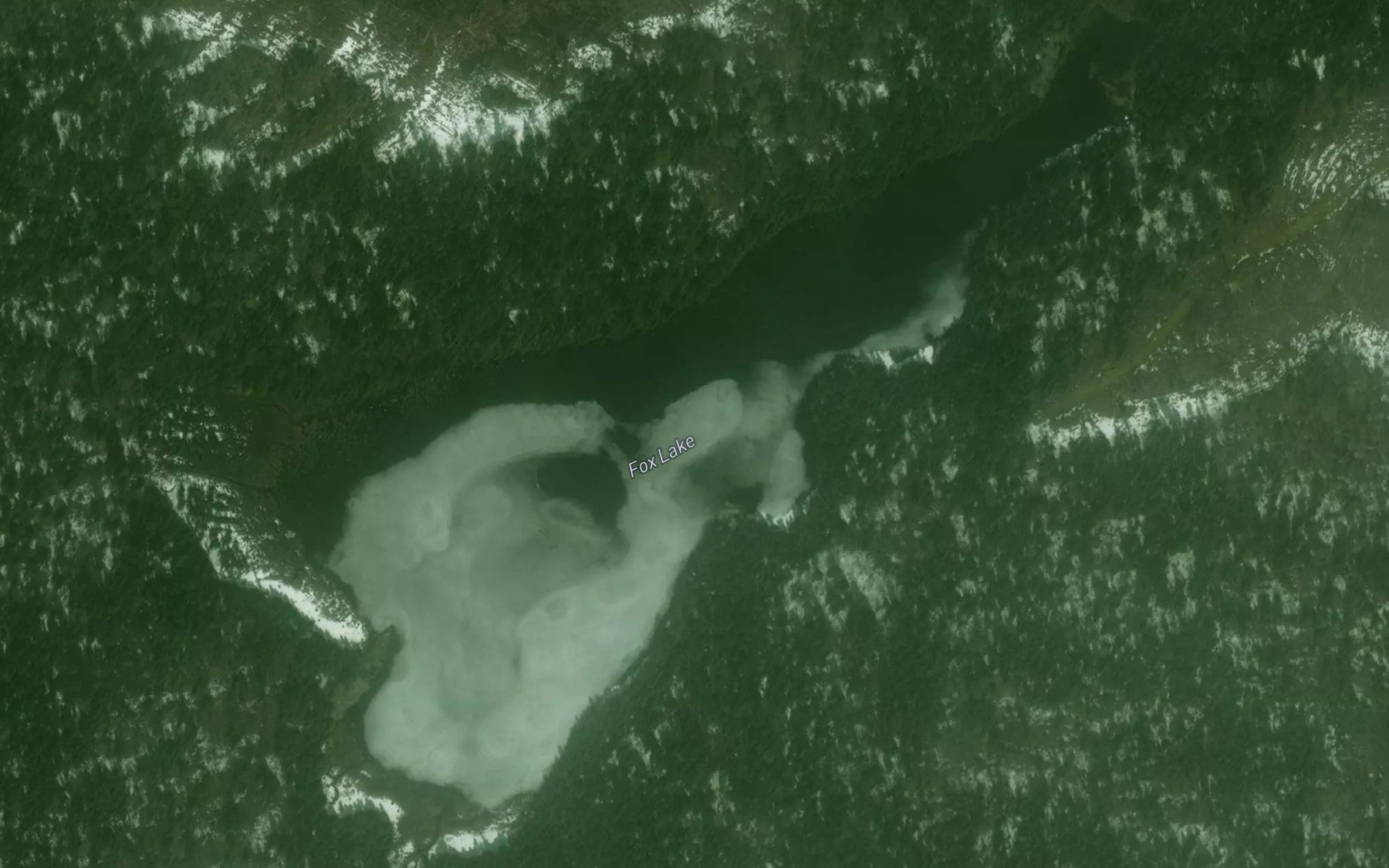 Satellite map of the Fox Lake