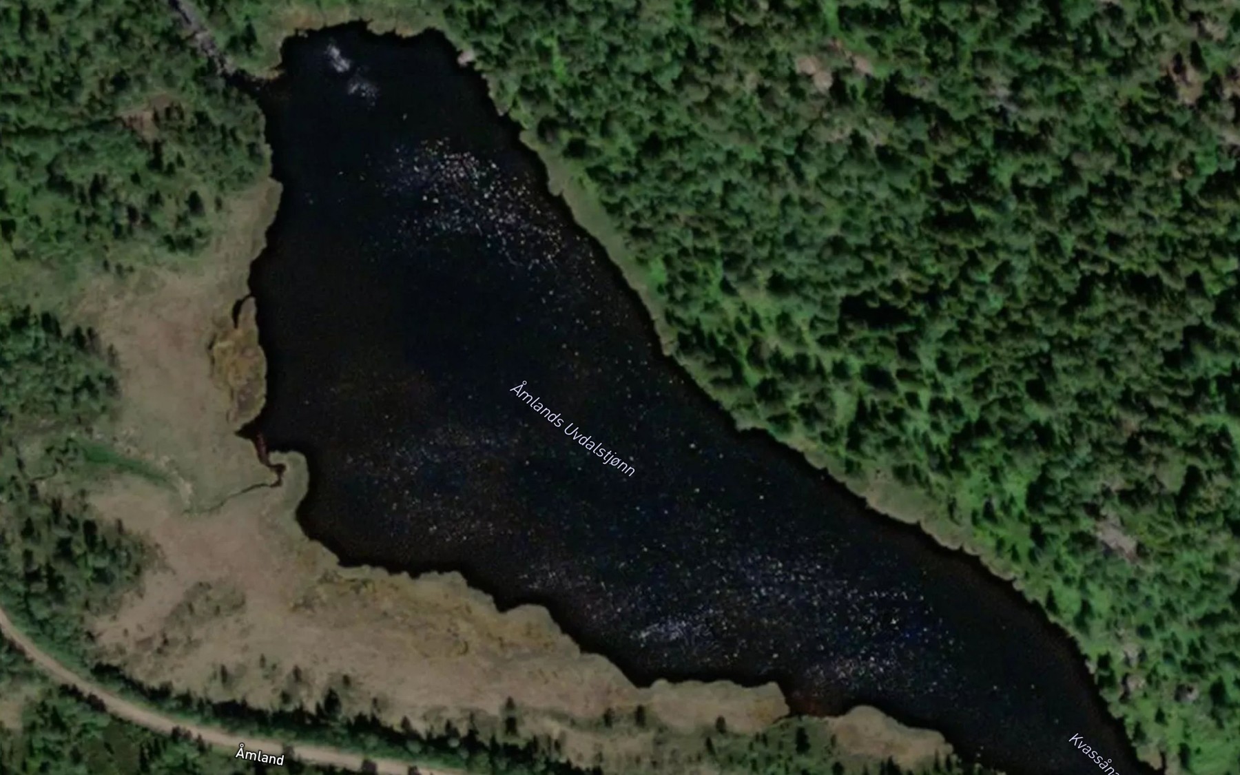Satellite map of the Uvdalstjorn,ovre