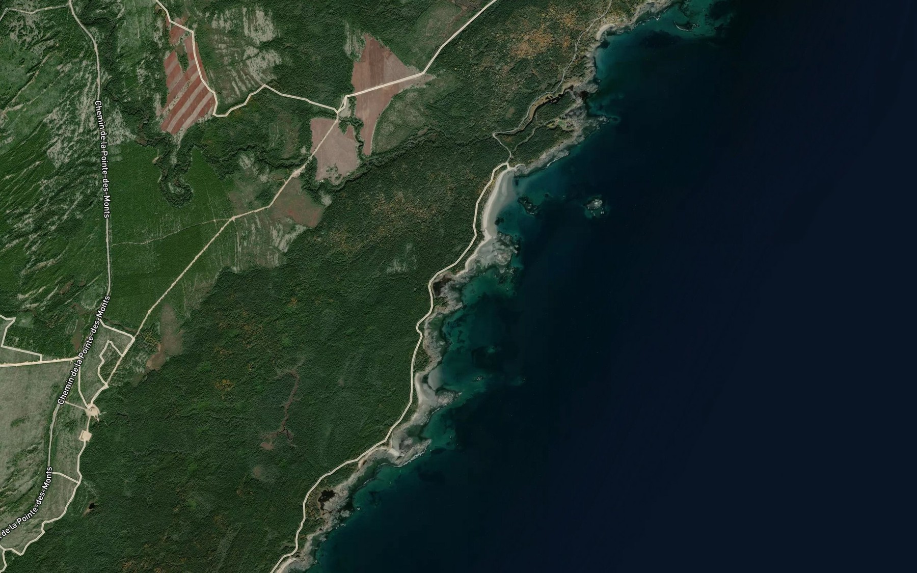 Satellite map of the Anse a Thomas