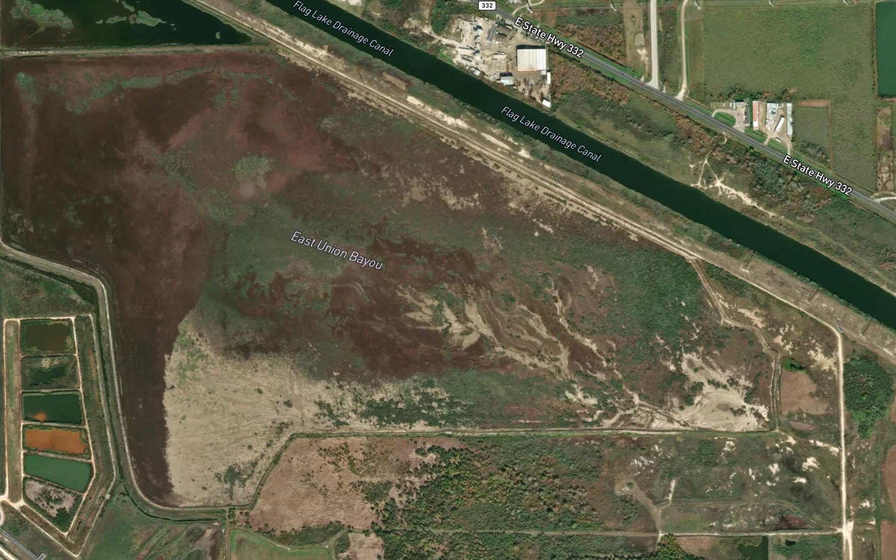 Satellite map of the East Union Bayou