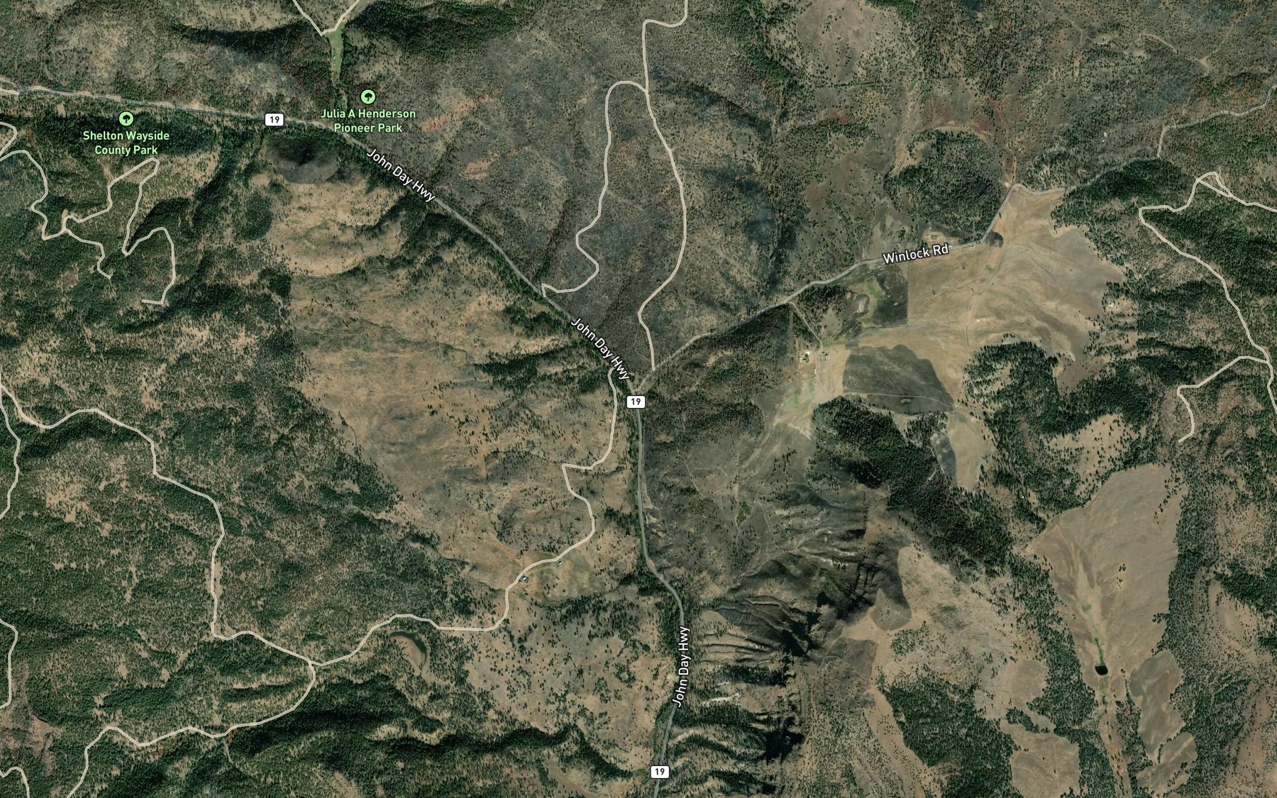 Satellite map of the Little Service Creek