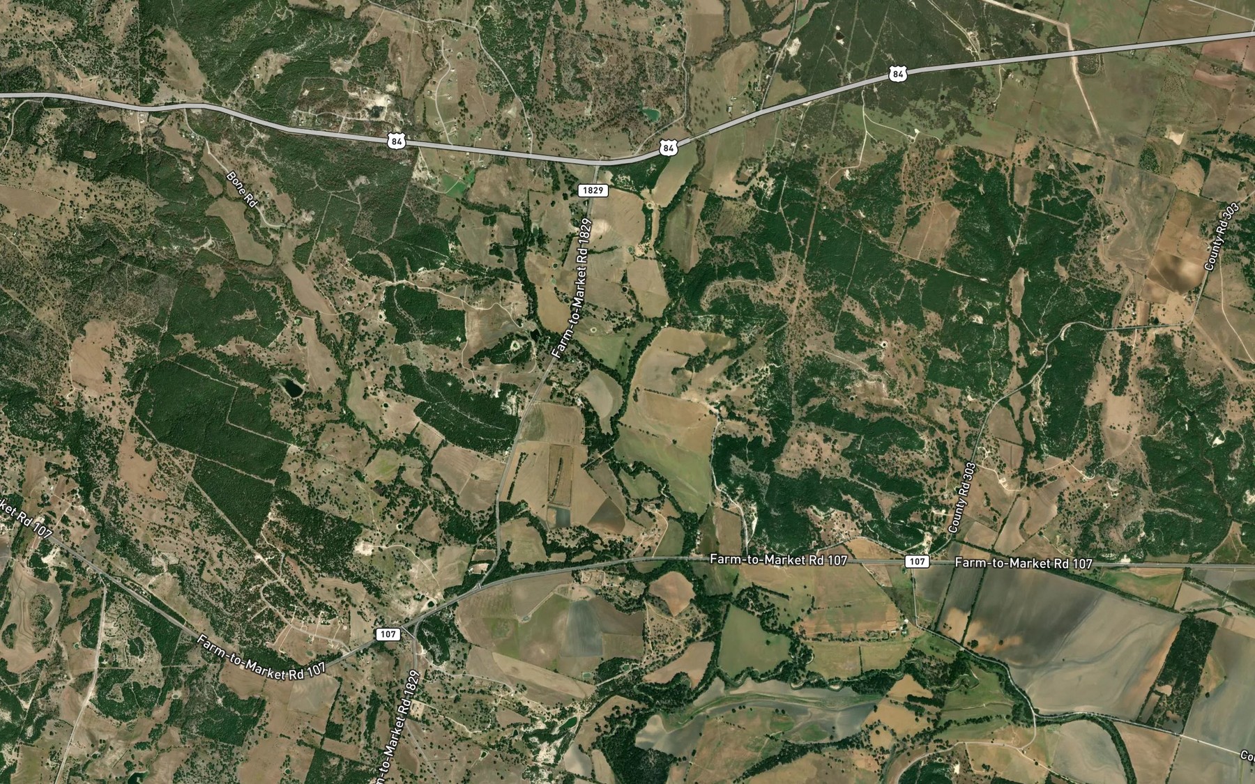 Satellite map of the North Greenbriar Creek