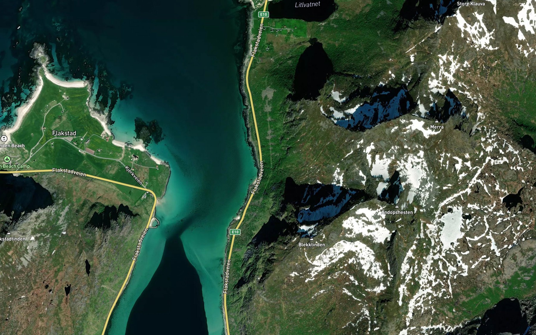 Satellite map of the Kvanndalselva