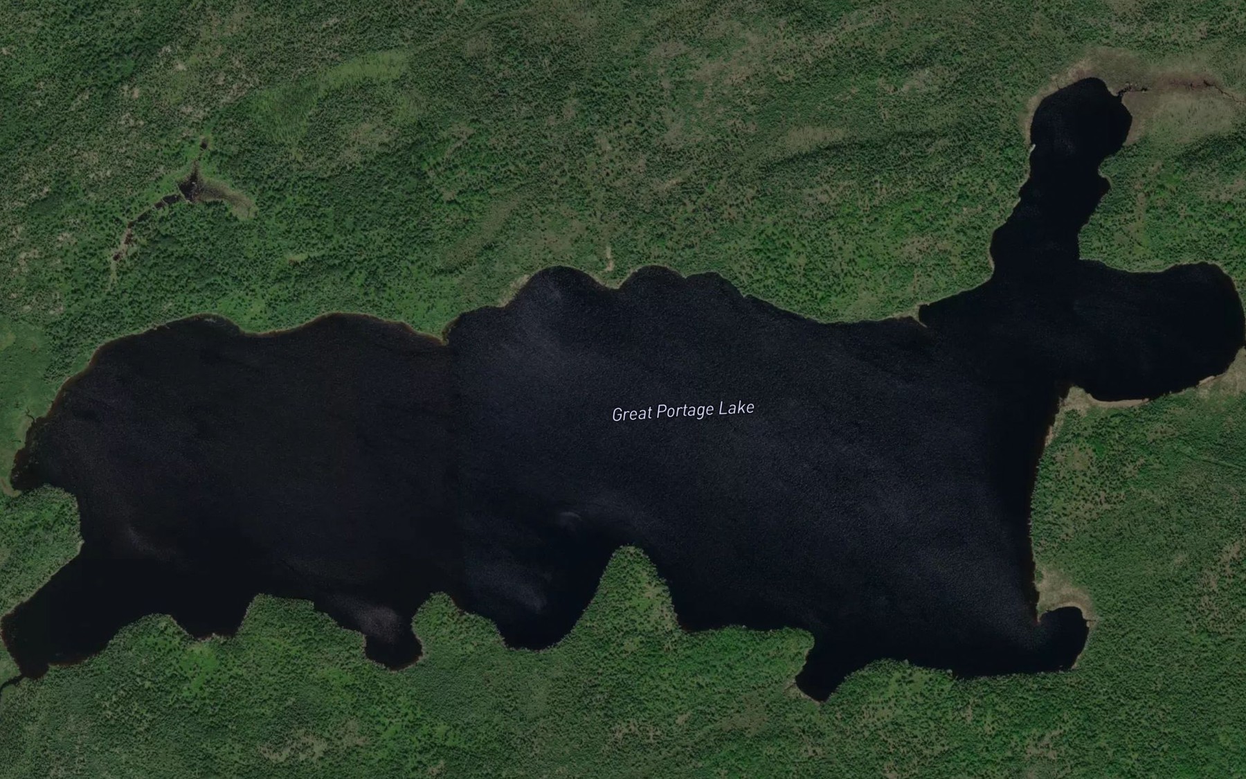 Satellite map of the Great Portage Lake
