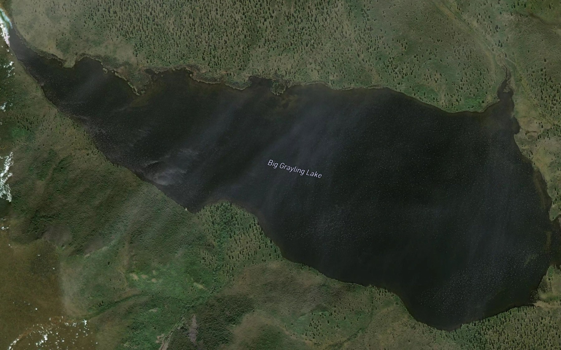 Satellite map of the Big Grayling Lake