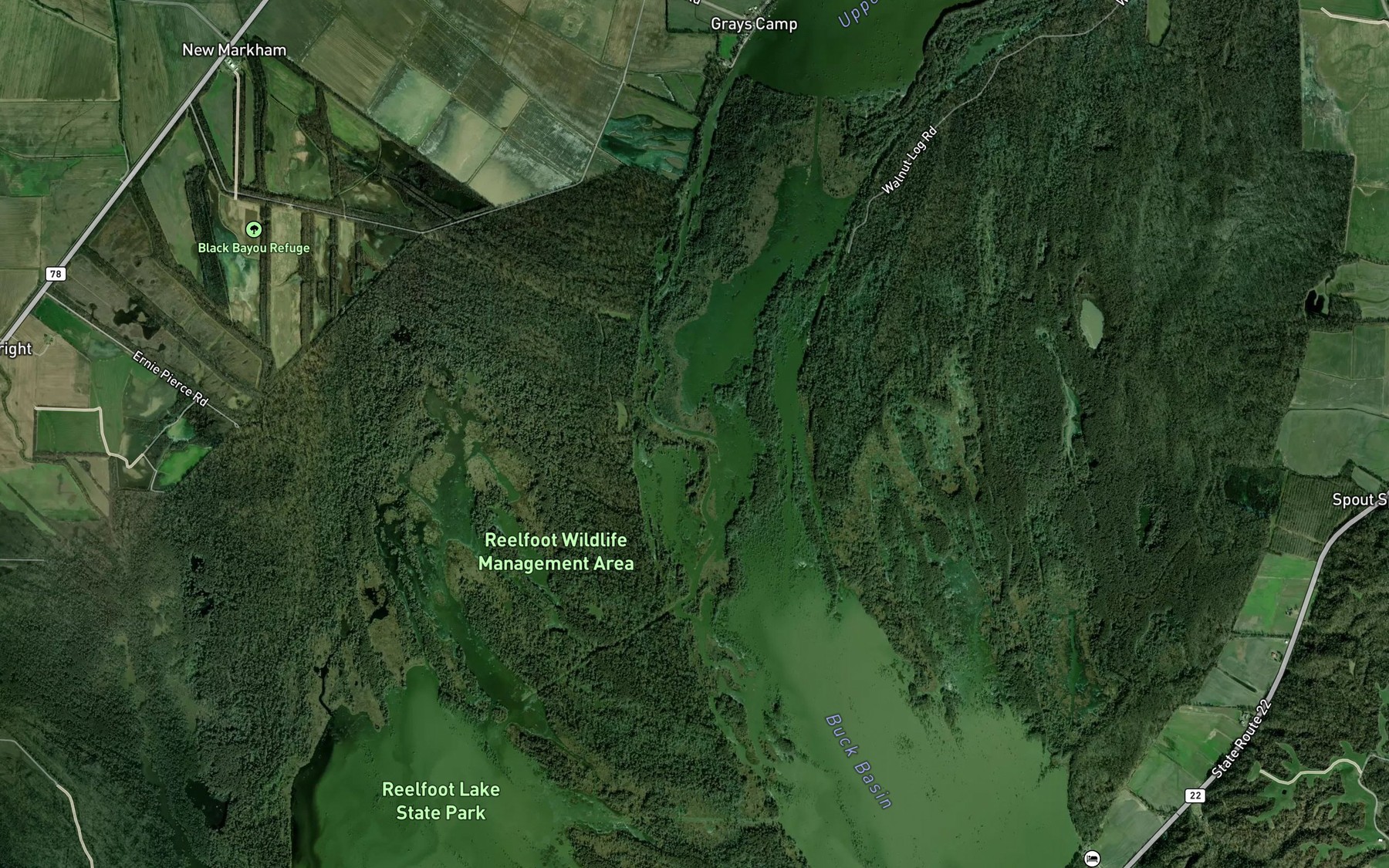 Satellite map of the Campbells Gap