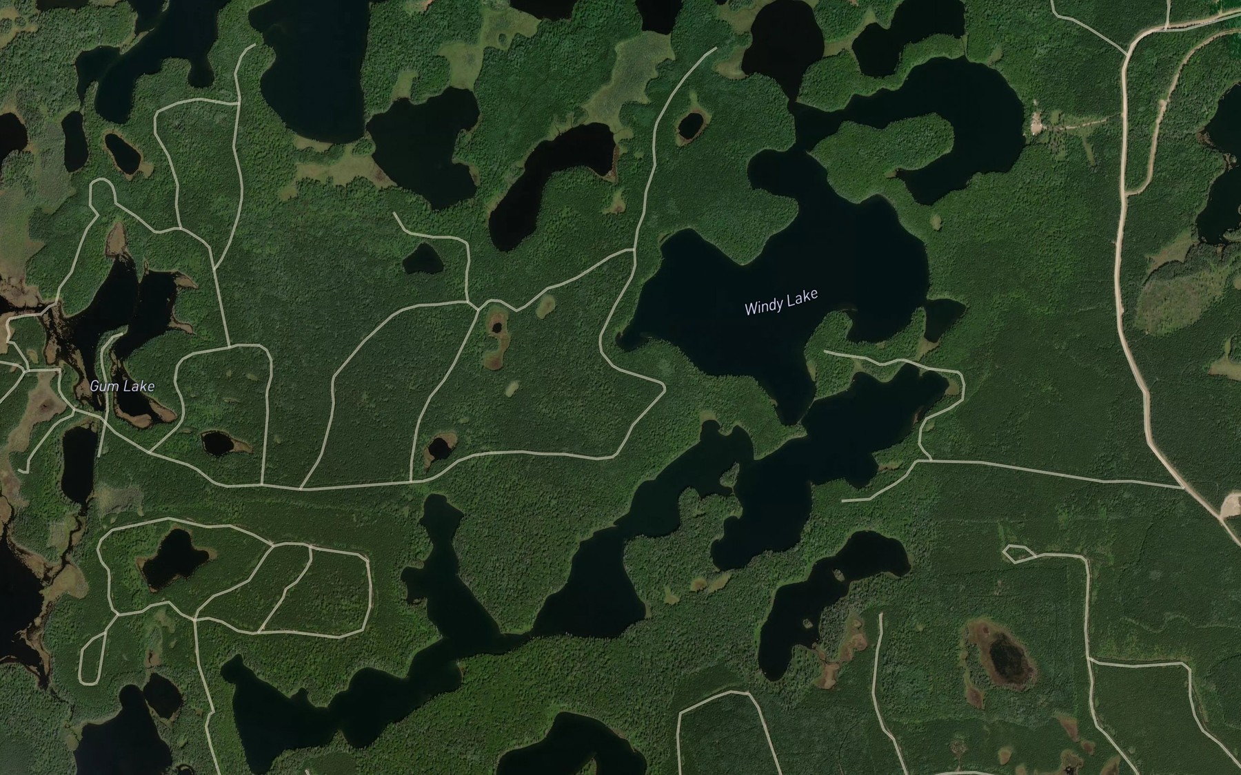 Satellite map of the Windy Lake