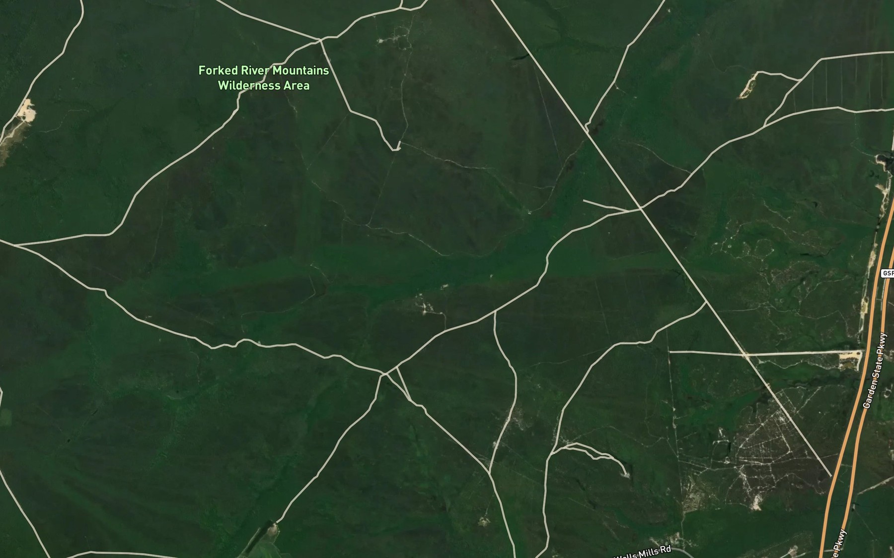 Satellite map of the Cave Cabin Branch