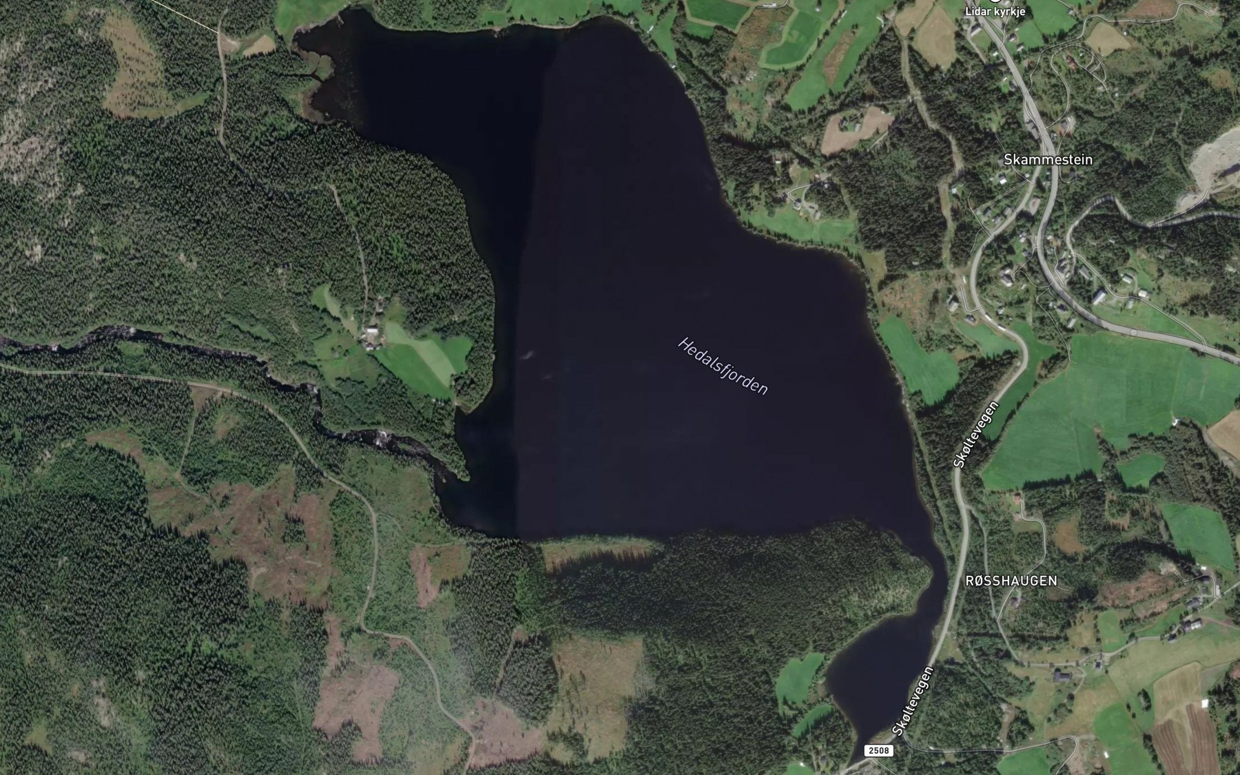 Satellite map of the Hedalsfjorden