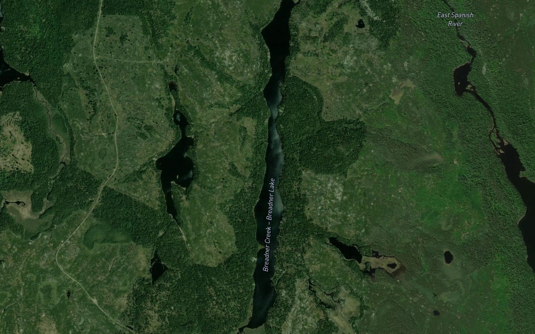 Satellite map of the Breadner Lake