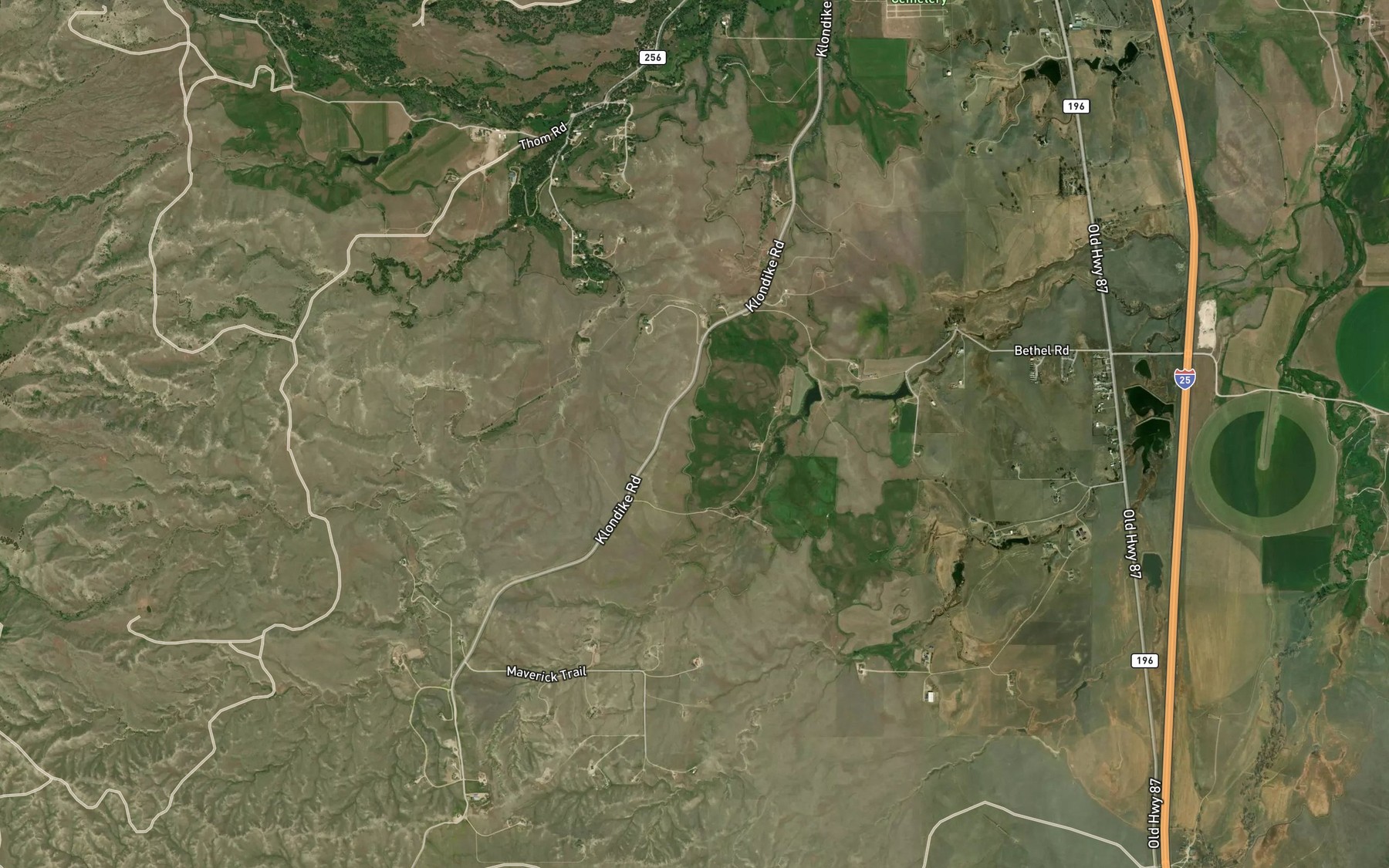 Satellite map of the Cummings Ditch