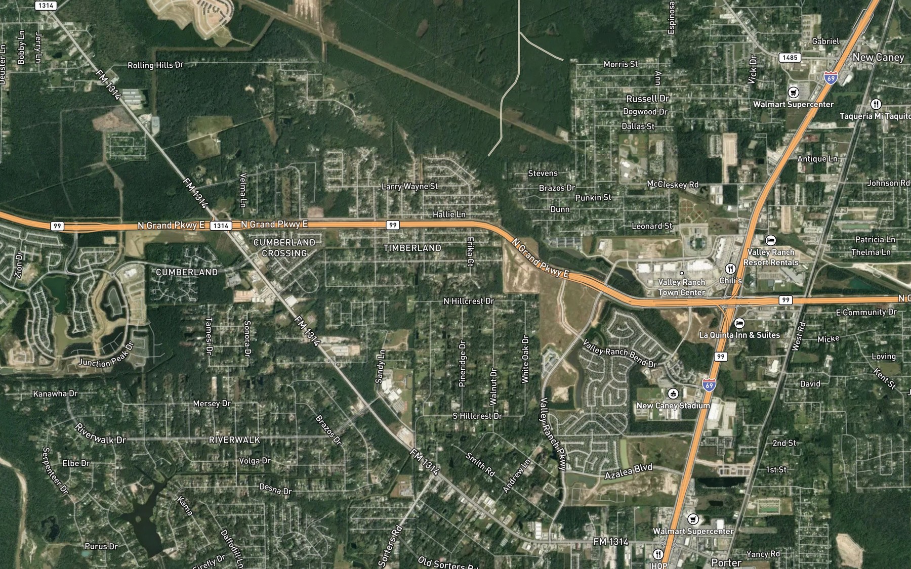 Satellite map of the Buzzard Roost Pond