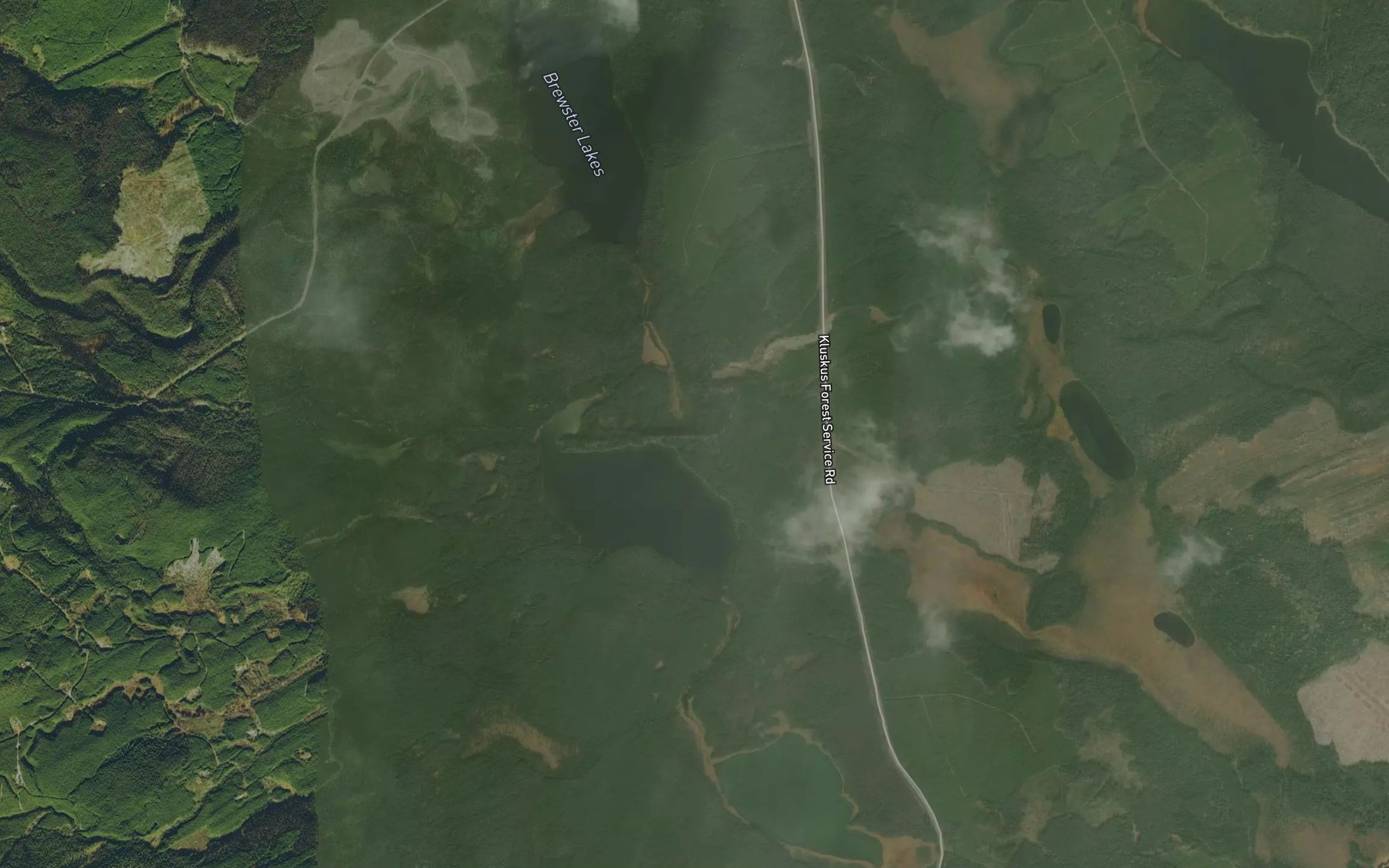 Satellite map of the Brewster Lakes