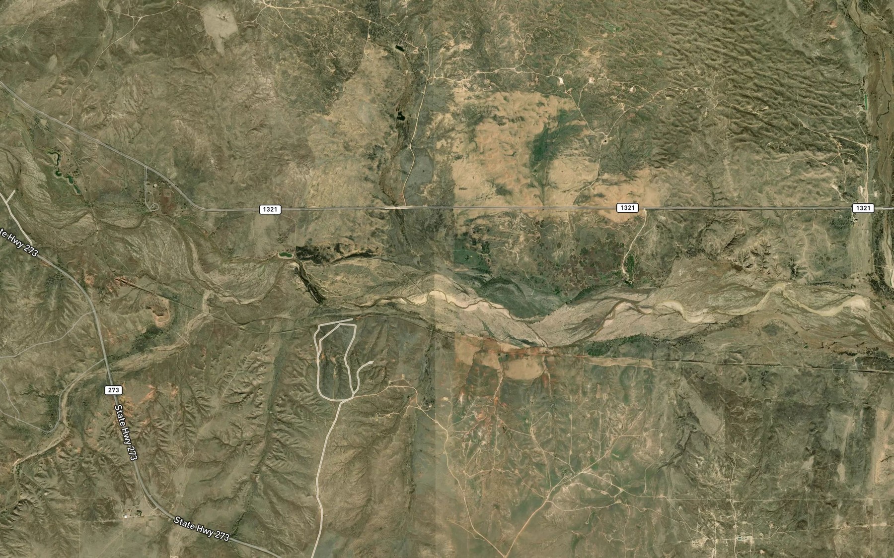 Satellite map of the Sand Creek