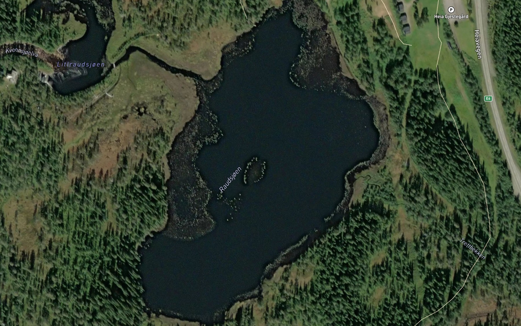 Satellite map of the Raudsjoen