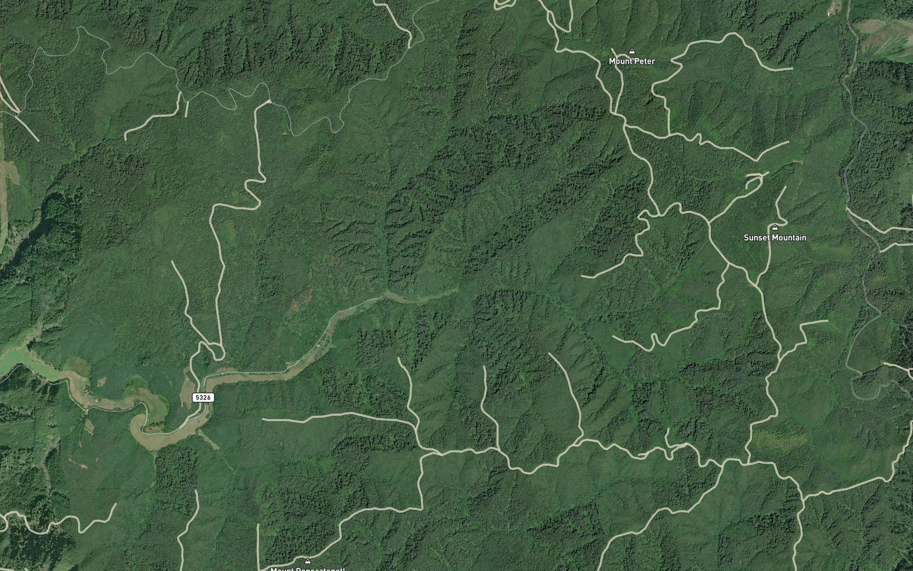 Satellite map of the Coleman Creek