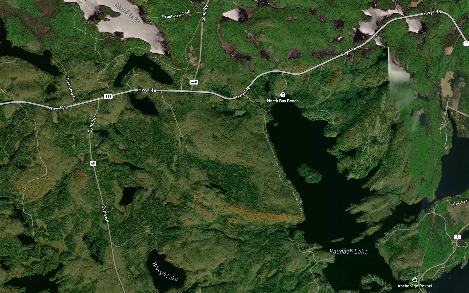 Satellite map of the Hardings Creek