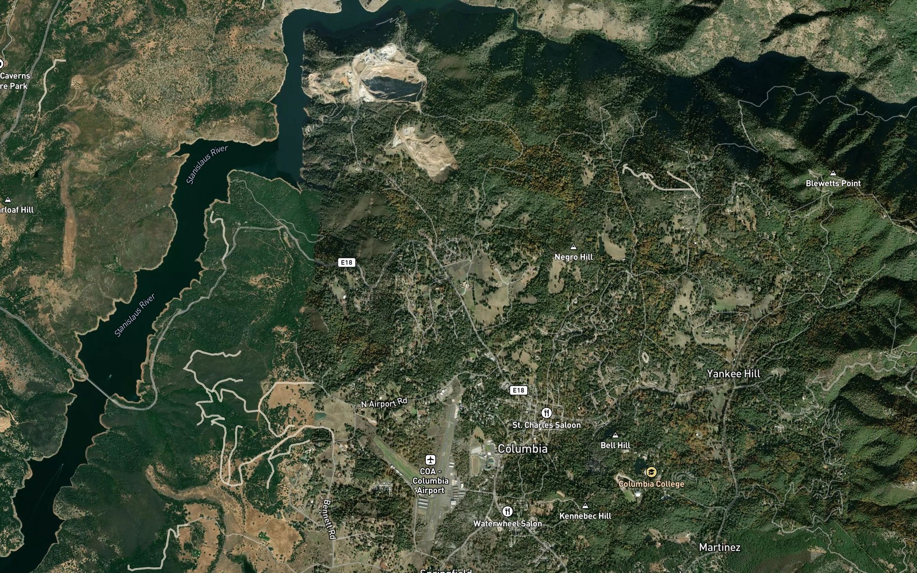 Satellite map of the Gold Spring