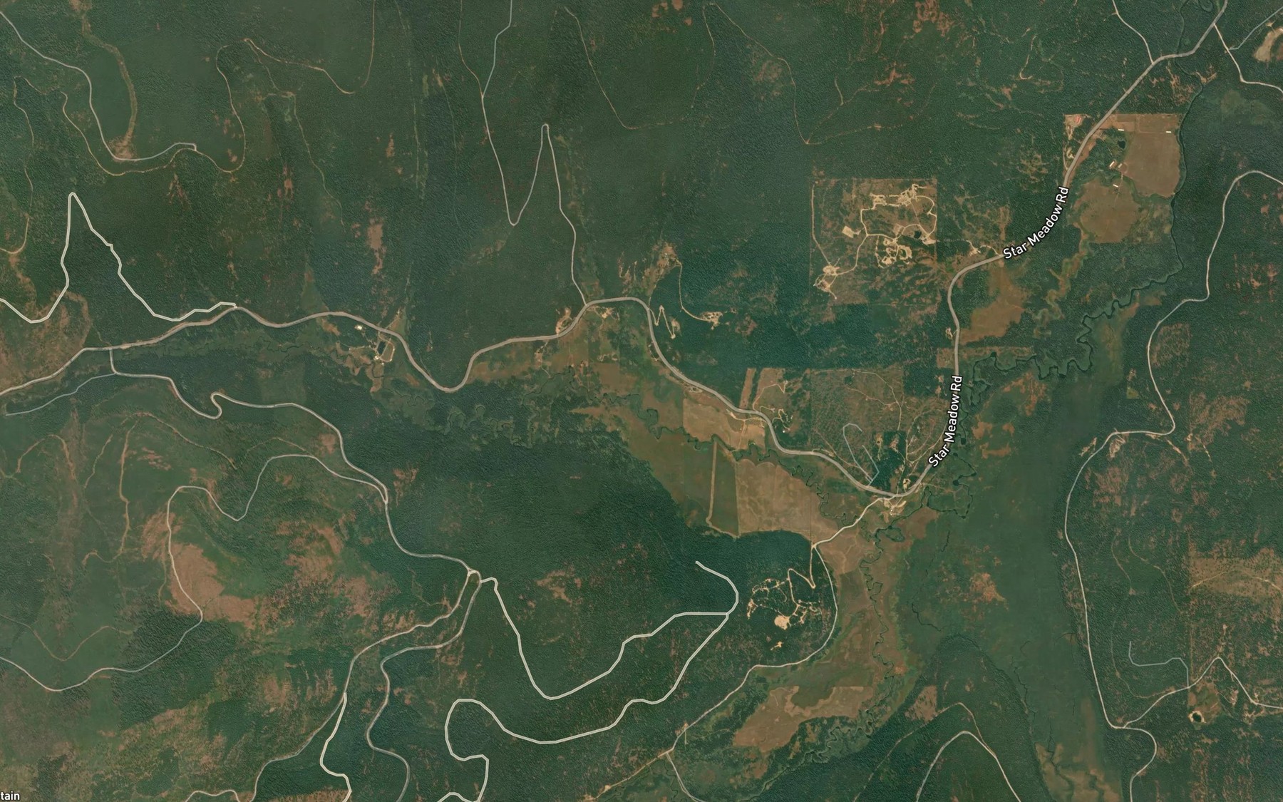 Satellite map of the Sinclair Creek