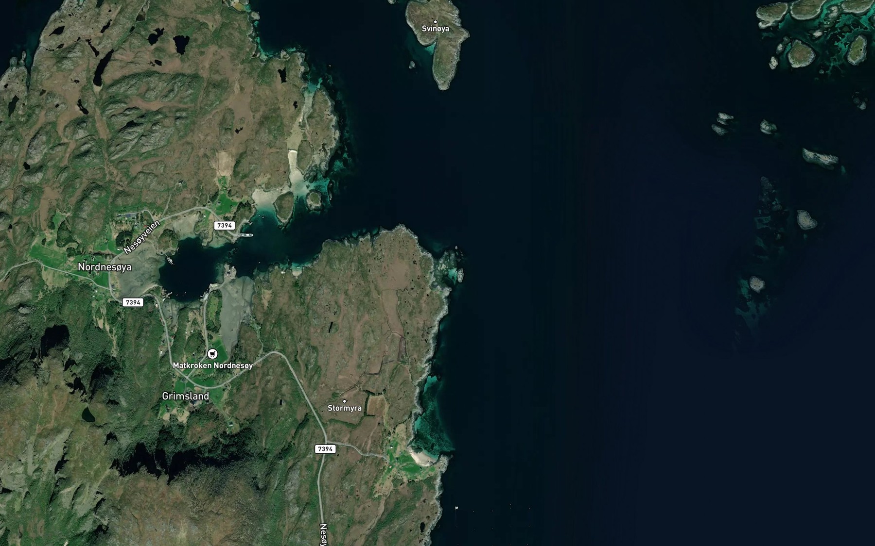 Satellite map of the Stongnesvika