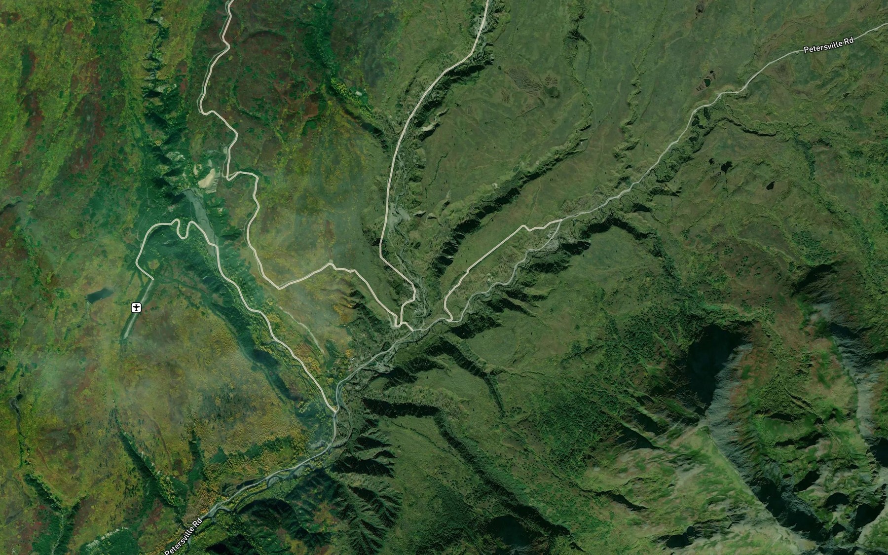 Satellite map of the Columbia Creek
