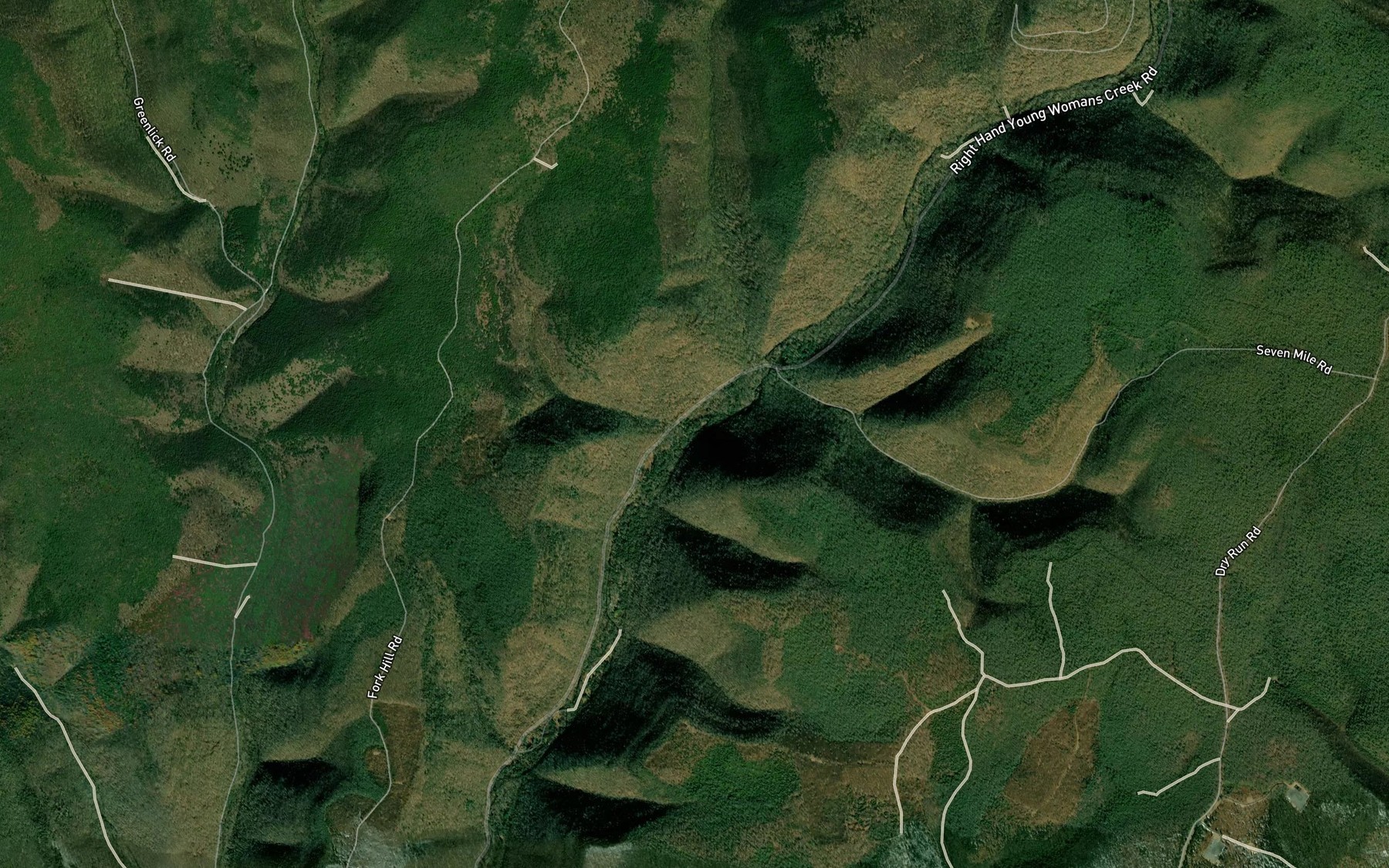 Satellite map of the McCraney Run