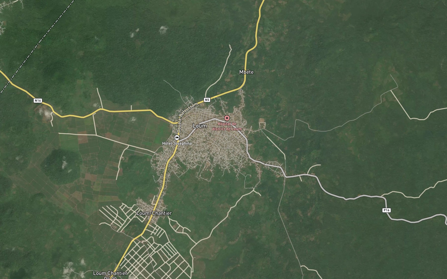 Satellite map of the Pombe