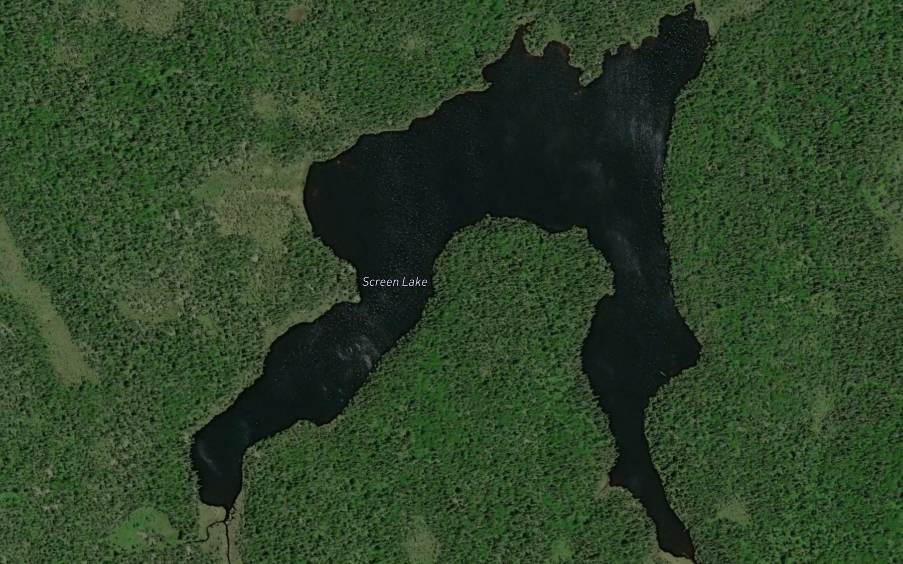 Satellite map of the Screen Lake
