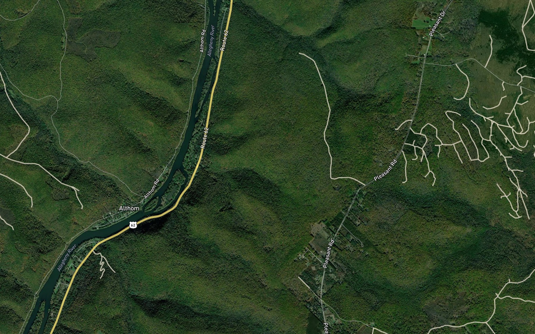 Satellite map of the Clark Run