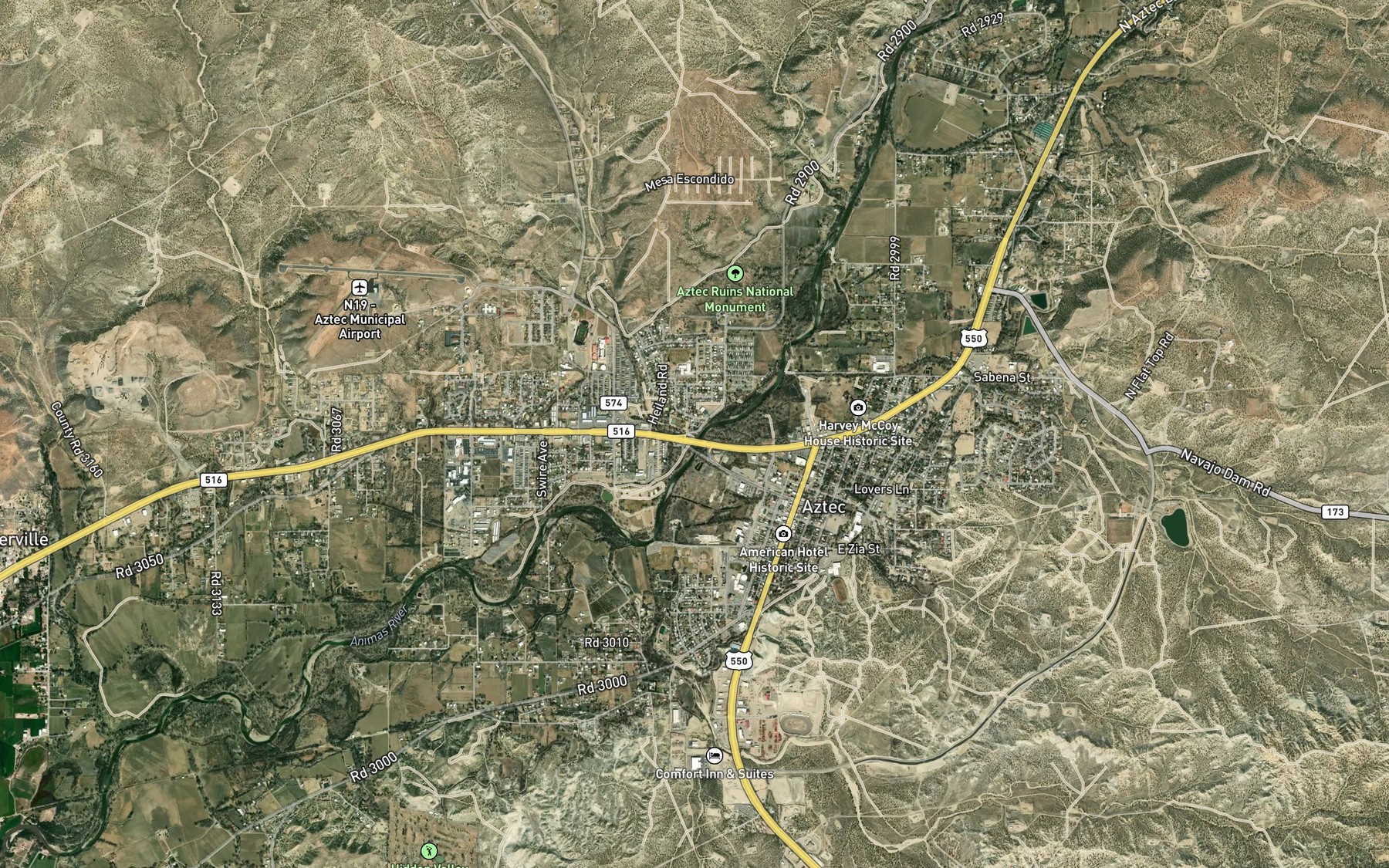 Satellite map of the Estes Arroyo