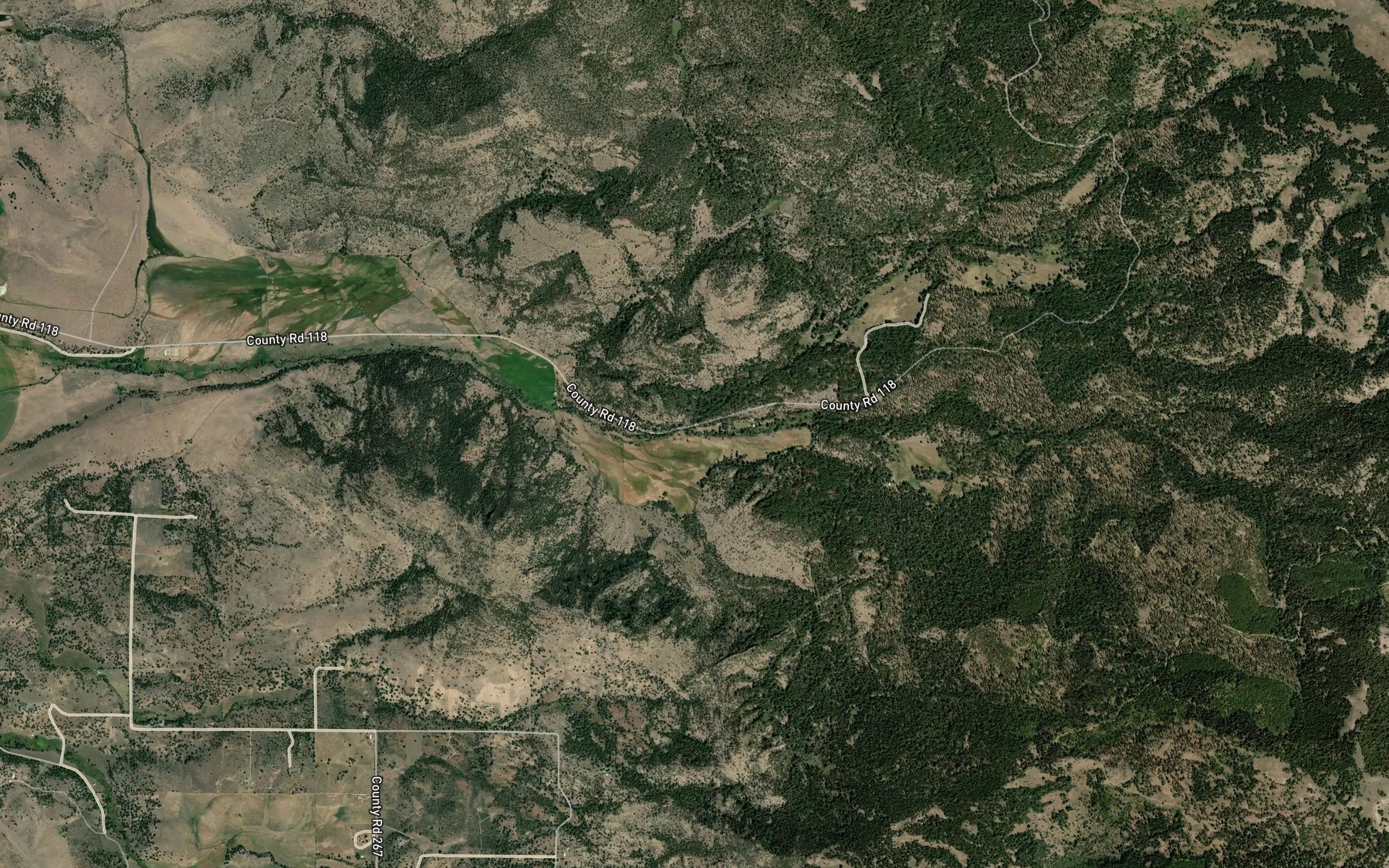 Satellite map of the Couch Creek