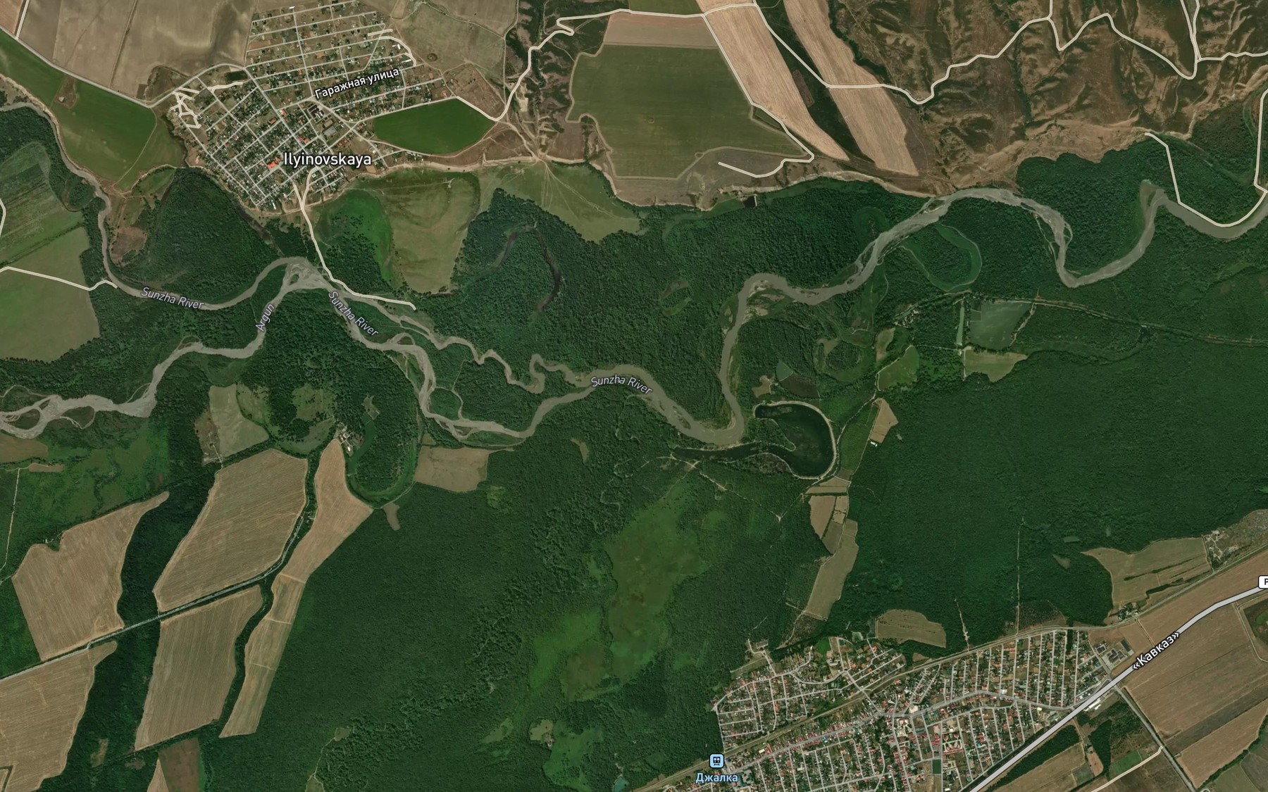 Satellite map of the Dzhalka