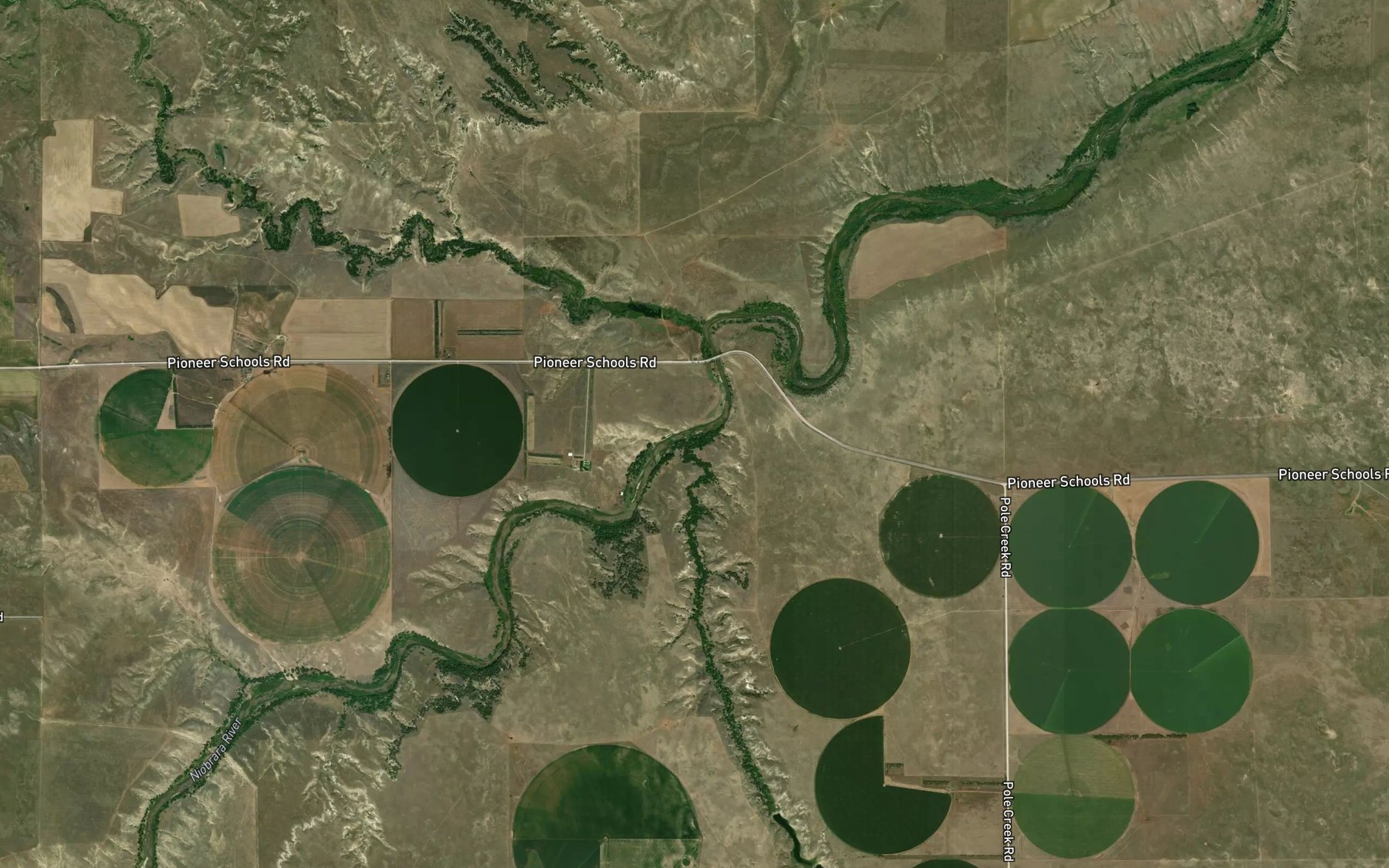 Satellite map of the Pole Creek