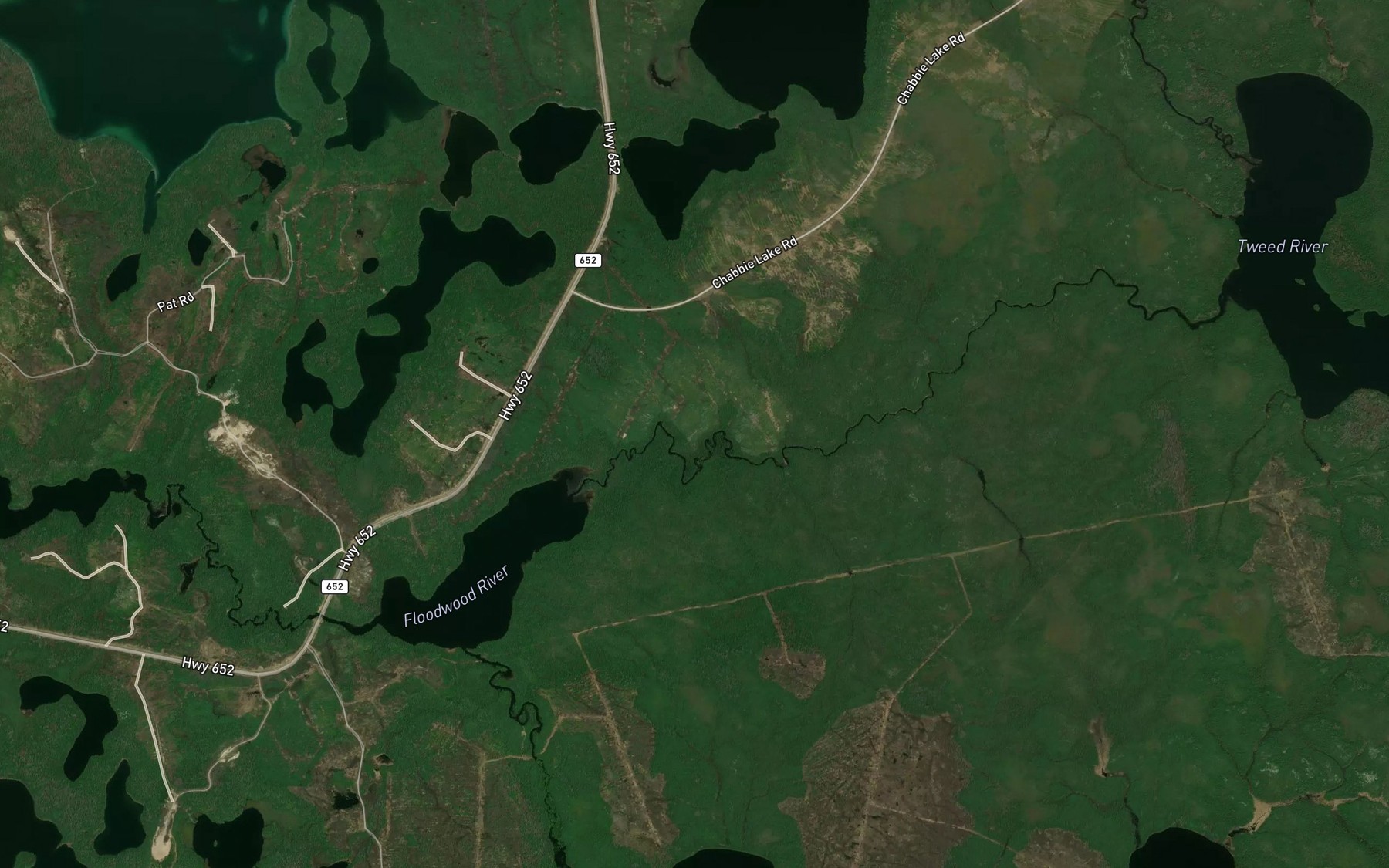 Satellite map of the Tweed River