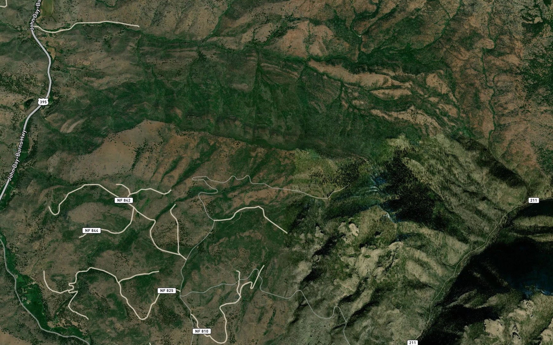 Satellite map of the Maiden Spring