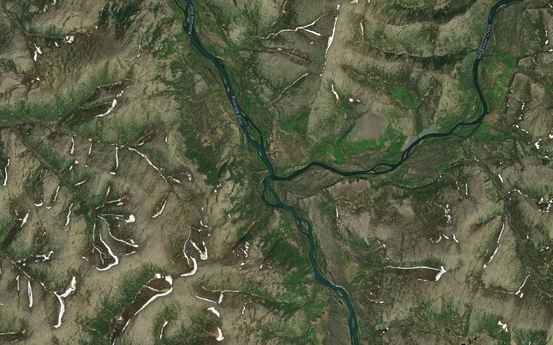 Satellite map of the Quicksilver Creek