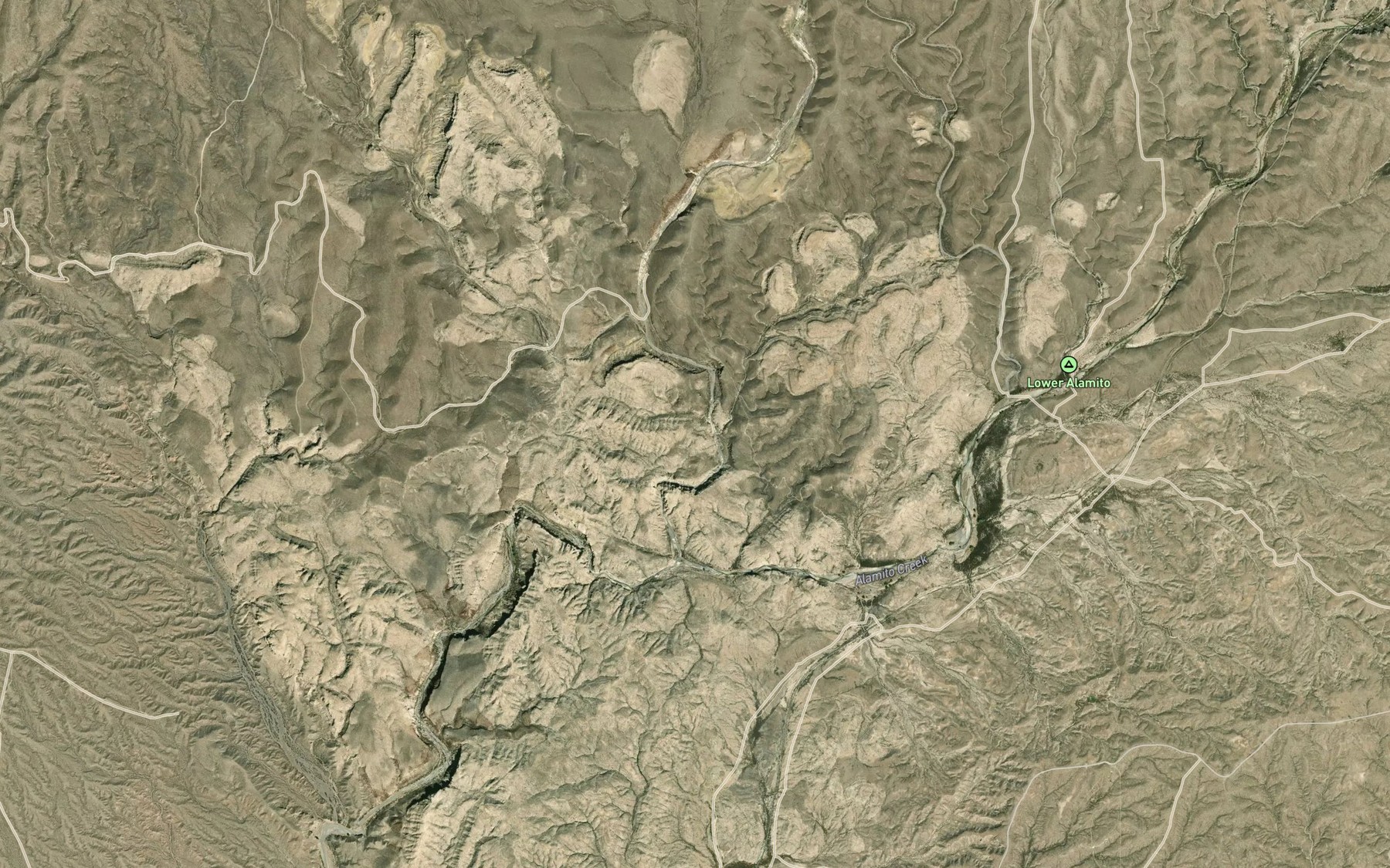 Satellite map of the Cienega Creek