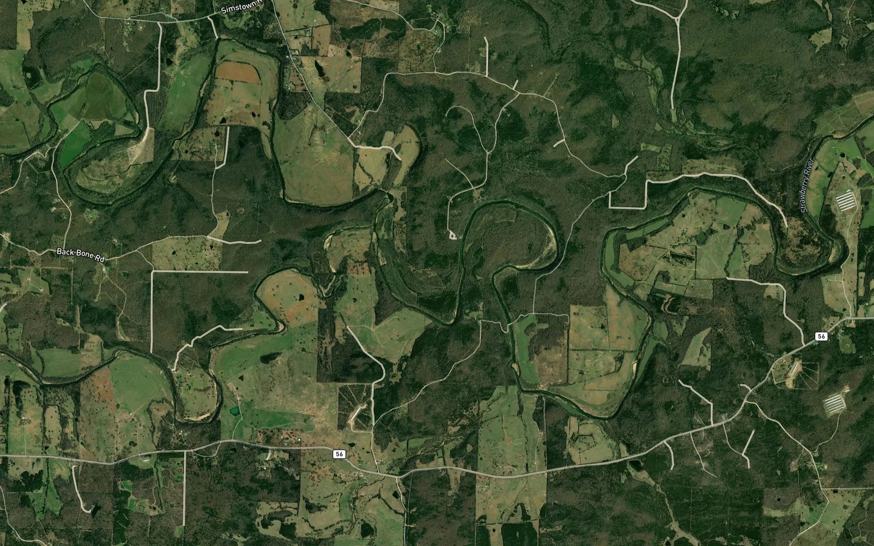 Satellite map of the Lofferty Springs