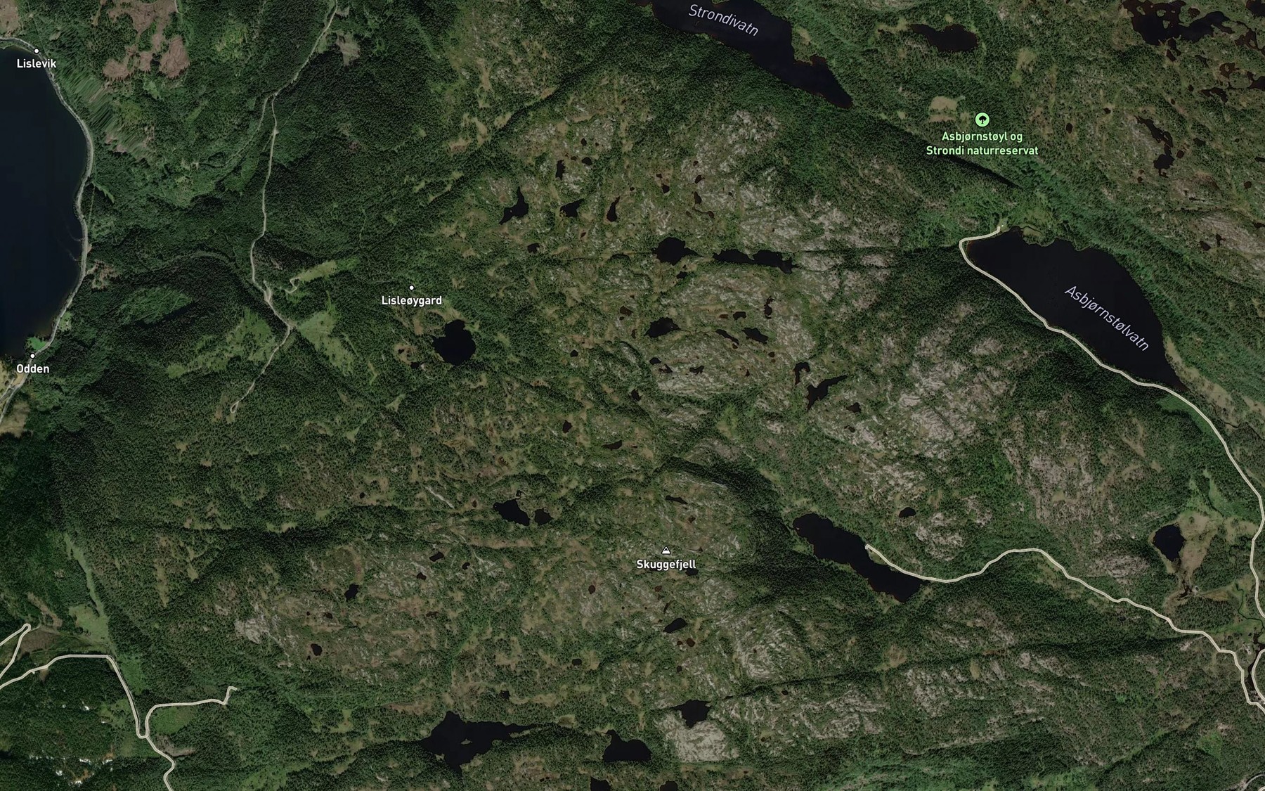 Satellite map of the Tverrlitjonni