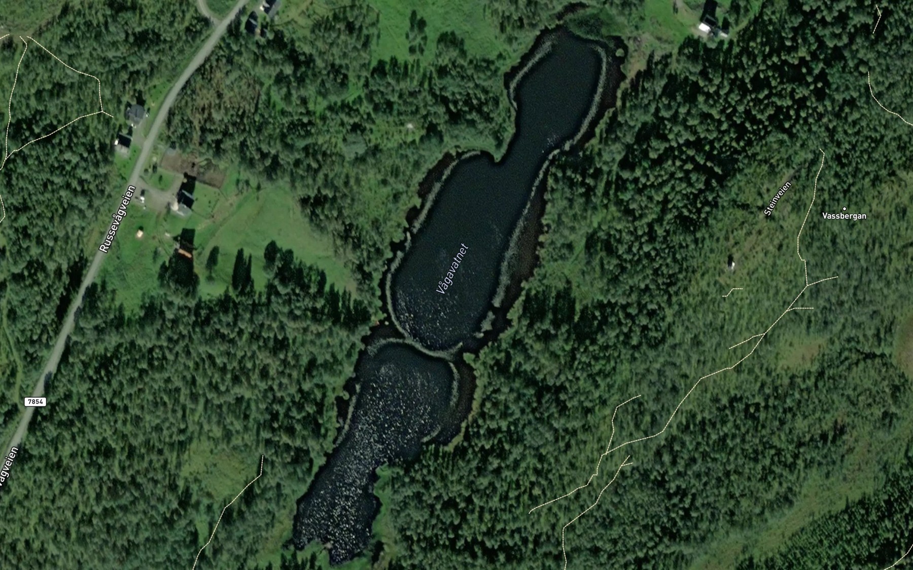 Satellite map of the Russevatnet