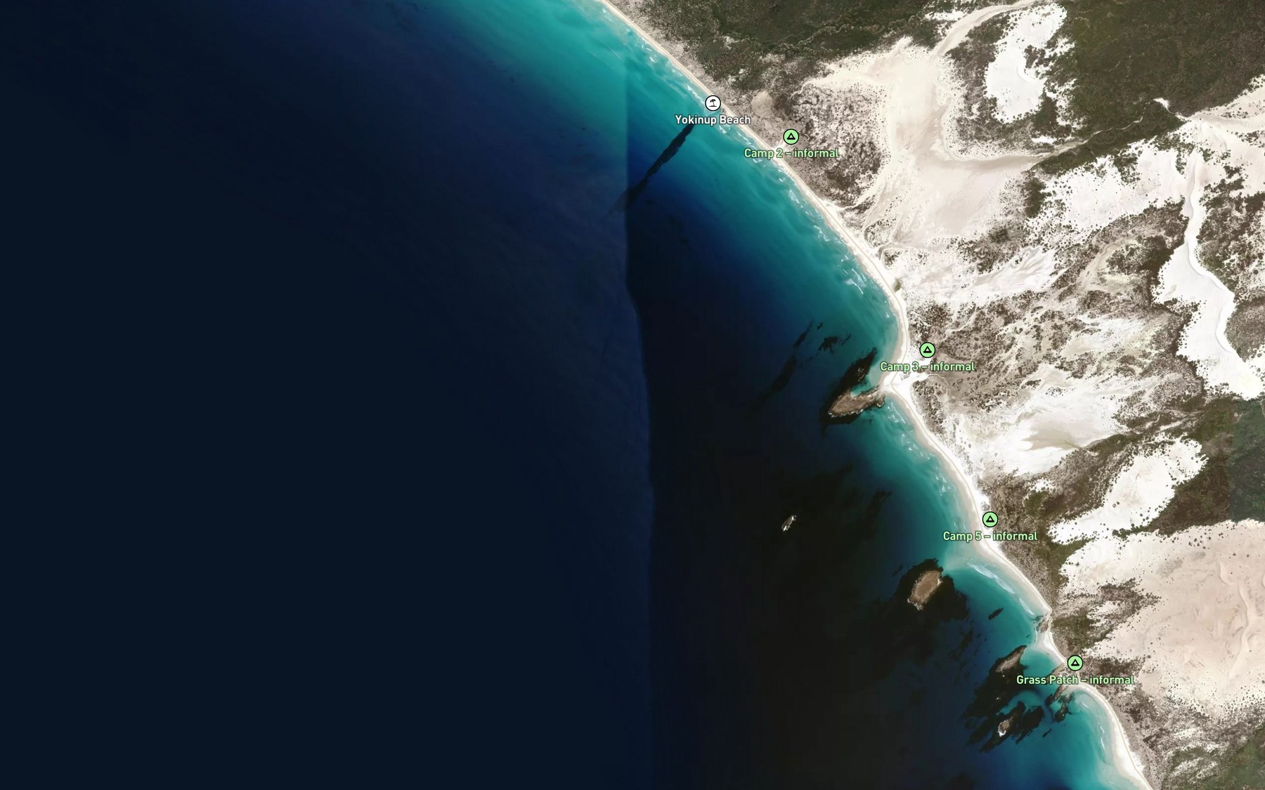 Satellite map of the Jenamullup Creek