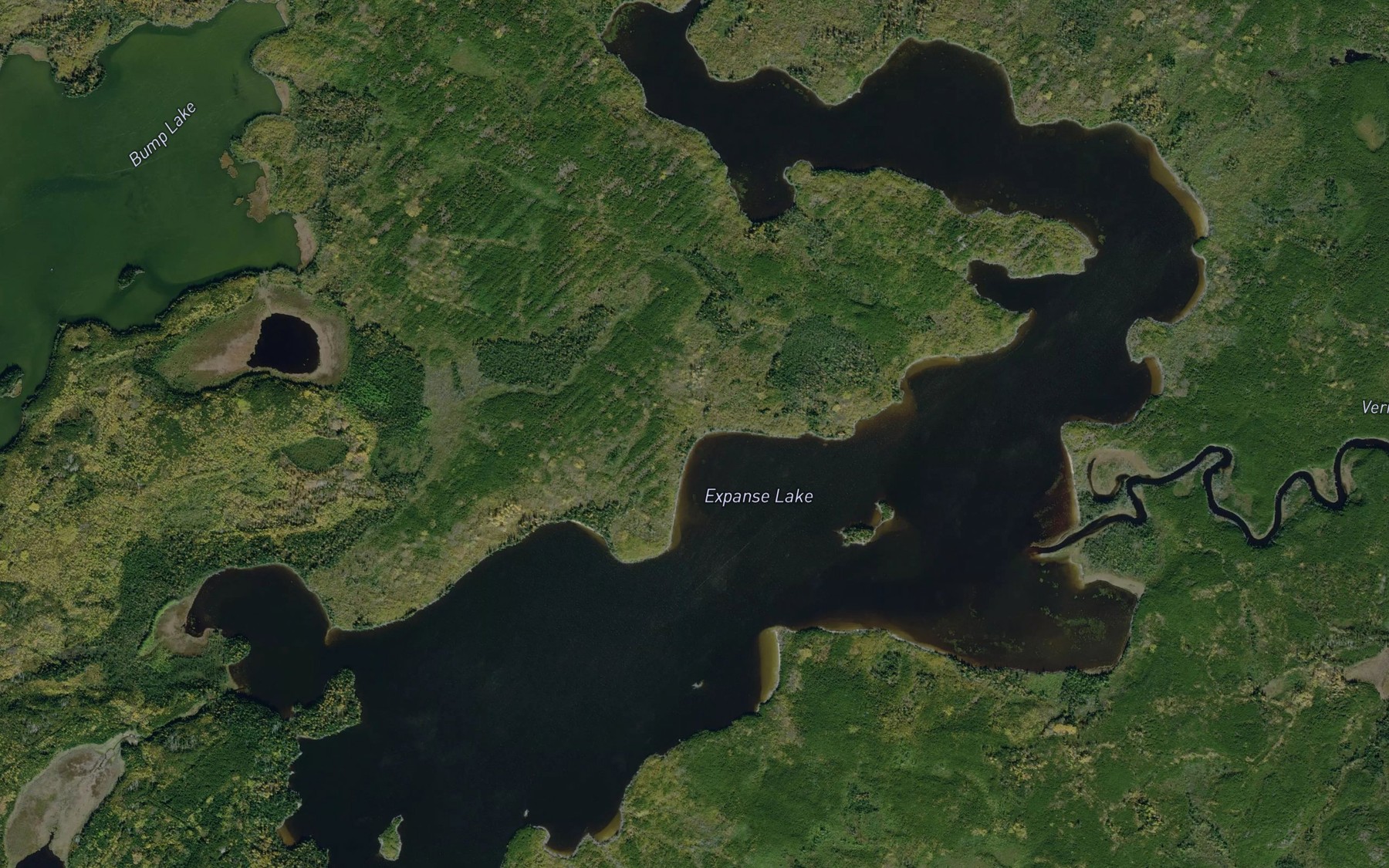 Satellite map of the Expanse Lake