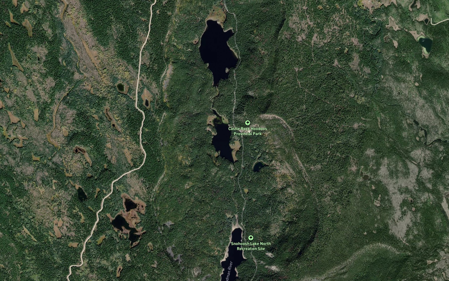 Satellite map of the Skookum Lake